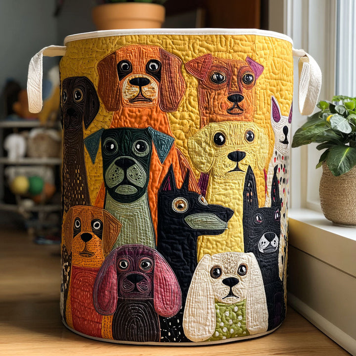 Kleurrijke honden - Handgemaakte Wasmand