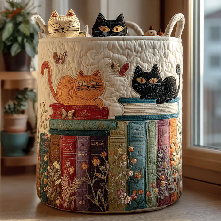 Kat & Boeken - Handgemaakte Wasmand