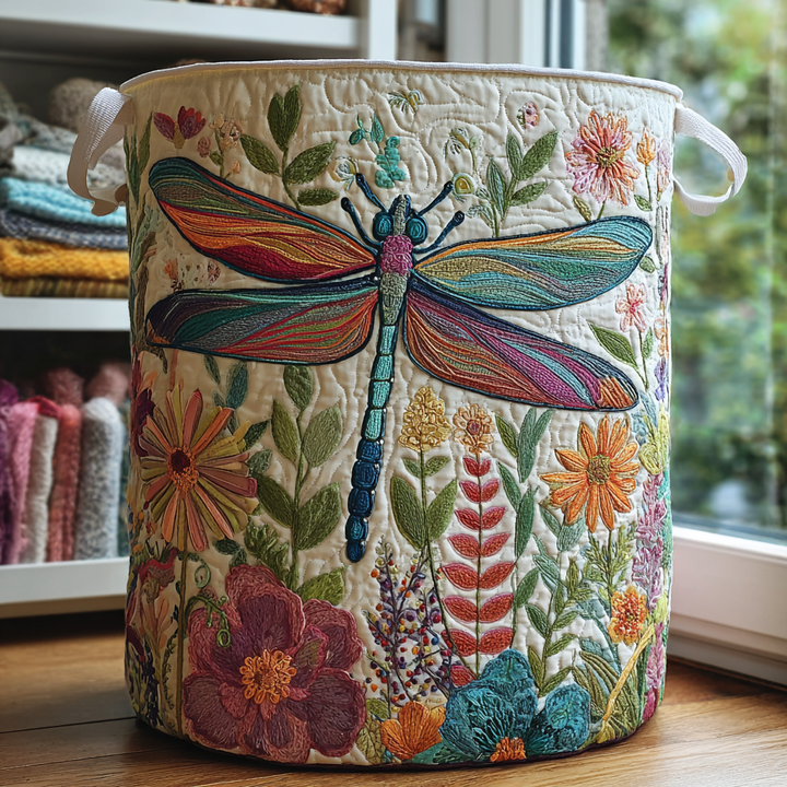 Libelle & Bloemen - Handgemaakte Wasmand