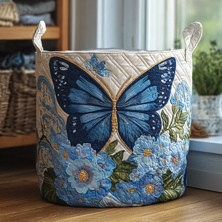 Vlinder en Bloemen - Handgemaakte Wasmand