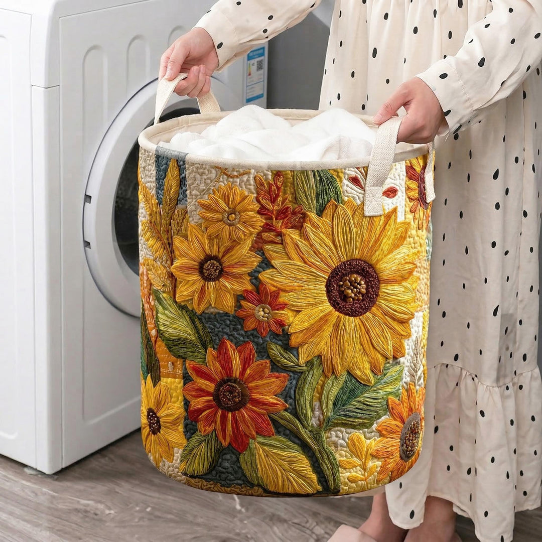 Zonnebloem Droom | Handgemaakte Wasmand