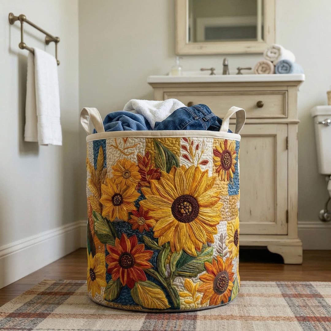 Zonnebloem Droom | Handgemaakte Wasmand